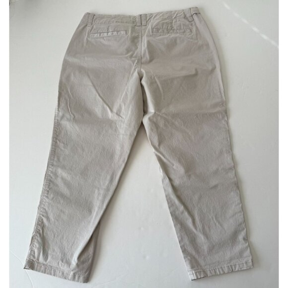 Crown & Ivy Womens Beige Chino Pants Size 14 Casual Stretch Cotton Blend - Picture 4 of 5
